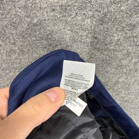 Express Pants Women 14 Blue Mid Rise Ankle Columnist Stretch Pockets Pleated - Picture 8 of 9